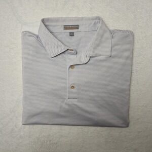 Peter Millar Summer Comfort Polo Shirt Mens XL Purple Stripe Golf Performance